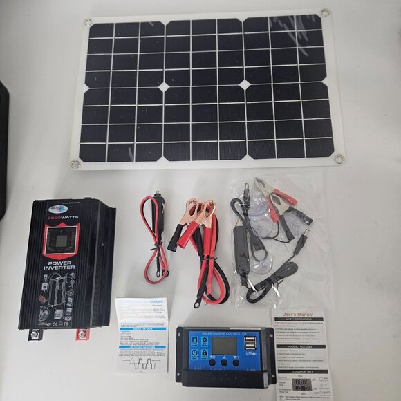 Solar Inverter Kit 18W Solar Panel 6000W Car Power Inverter LCD 30A Solar Charge - Picture 5 of 16